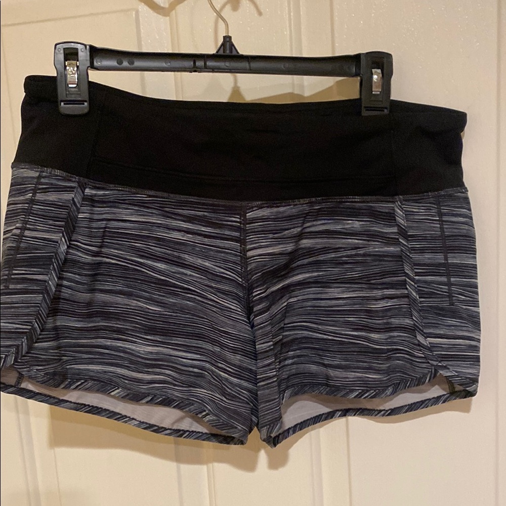 Lululemon Athletica Black/Gray Speed Up Shorts 8